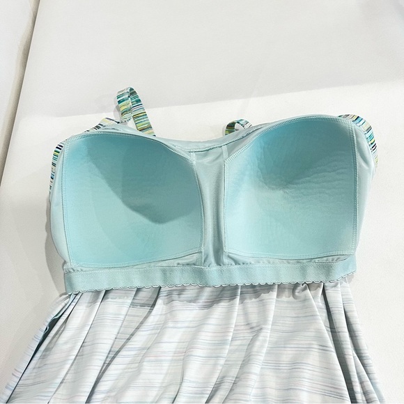 Lands' End Blouson Tummy Hiding Tankini Top Swimsuit Adjustable Straps Sz 16 DD - Picture 7 of 14